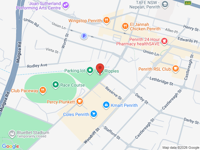 Map showing event location